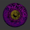 Decorative Purple Vase With Shiny Golden Lid And Smooth Surface