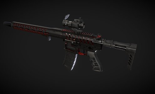 Skeletonized Rifle 3d model