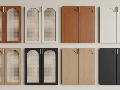 Various Cabinet Doors In Different Colors And Designs For Home Storage Solutions 3d model