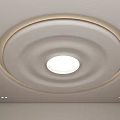Modern Ceiling Design With Circular Recessed Light Layered Patterns Gold Trim And Soft Illumination 3d model