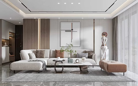 modern living room 3d model