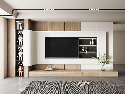 Modern TV background wall model