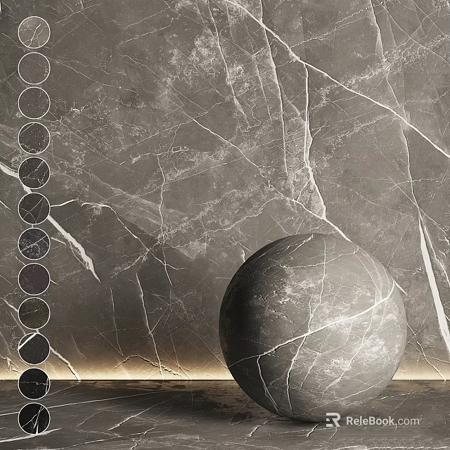 Detailed Marble Texture Spherical Decorative Component With Modern Color Sample Options 3d model