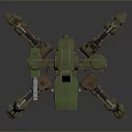 Sci Fi Mechanical Spider Character With Military Design Multi Legged Structure And Weapon 3d model