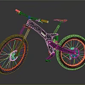 Black Mountain Bike With Yellow Rims Modern Frame Large Tires And Front Suspension