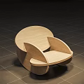 Modern Wooden Lounge Chair Design With Curved Structure And Comfortable Seating For Indoor Space