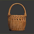 Orange Handwoven Storage Basket with Handle for Home Decor and Organizing