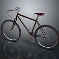 Classic Brown Bicycle With Curved Handlebars Red Seat And Black Wheels