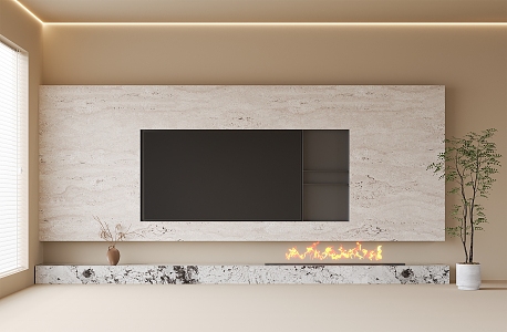 Modern TV background wall TV wall 3d model