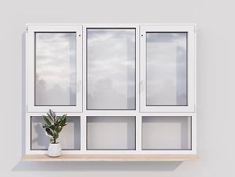 Modern sliding window glass window single window double window 3d model