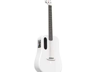 White Acoustic Guitar With Modern Design Lightweight Body And Protective Case For Music Lovers 3d model