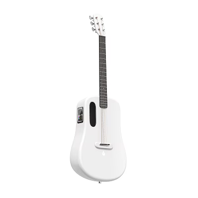 White Acoustic Guitar With Modern Design Lightweight Body And Protective Case For Music Lovers 3d model