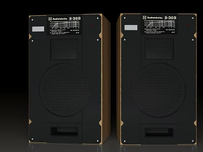 Dual SoundMax SP-300 Speakers Black Design Grille And Audio Interface Features 3d model