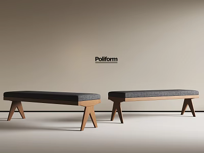 Middle Ancient Silent Sofa Stool Fabric Sofa Stool Bench 3d model