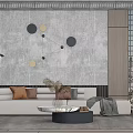 Modern sofa coffee table combination 3d model