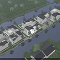 Modern Detached Villas By Waterfront Surrounded By Lush Greenery And Scenic Views