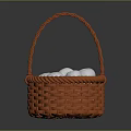 Orange Woven Storage Basket With Fresh White Apples For Daily Use