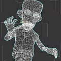 Frankenstein Inspired Game Movie Character With Stitched Head Black Coat And Striped Pants