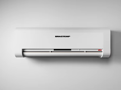 White Wall Mounted Air Conditioner Fan With Modern Sleek Design And Quiet Airflow 3d model