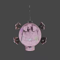 Vintage Pink Steampunk Mechanical Game and Movie Character With Gear Background