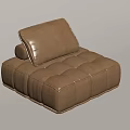 Brown Lazy Sofa With Soft Back Cushion For Comfortable Living Room 3d model