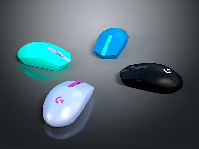 Colorful Wireless Gaming Computer Mice With RGB Lighting And Ergonomic Design Features 3d model