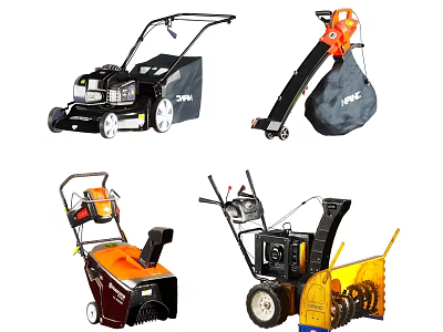modern lawn mower electric machine 3d model