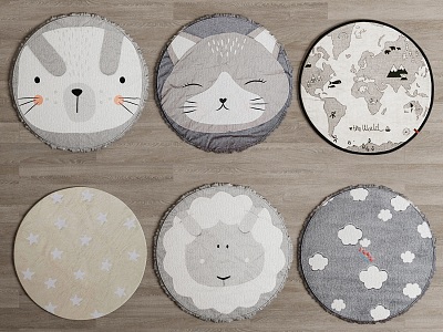 Cartoon Round Carpet Children's Round Carpet 3d model