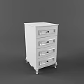 Elegant White Classical Style Desk With Carved Details Curved Legs And Drawer Chest