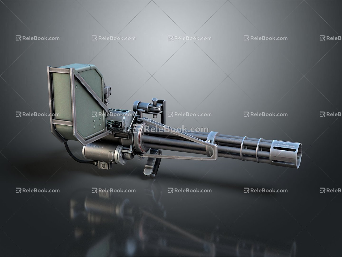 Browning Machine Gun Browning Browning Gatling White Machine Gun Machine Gun Bullet Military 3d model