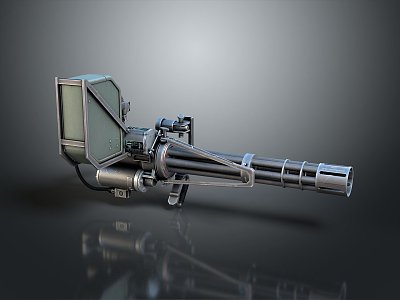 Browning Machine Gun Browning Gatling White Machine Gun Machine Gun Bullet Military 3d model