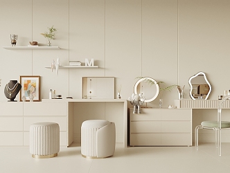 cream wind dresser 3d model