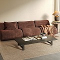 Minotti Sofa Coffee Table Combination Living Room Sofa Ornaments Antique 3d model