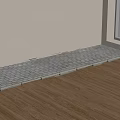Road Infrastructure Pavement Section With Gray Interlocking Bricks And Edge Curb 3d model