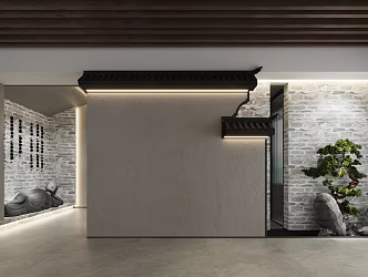 New Chinese-style foyer 3d model
