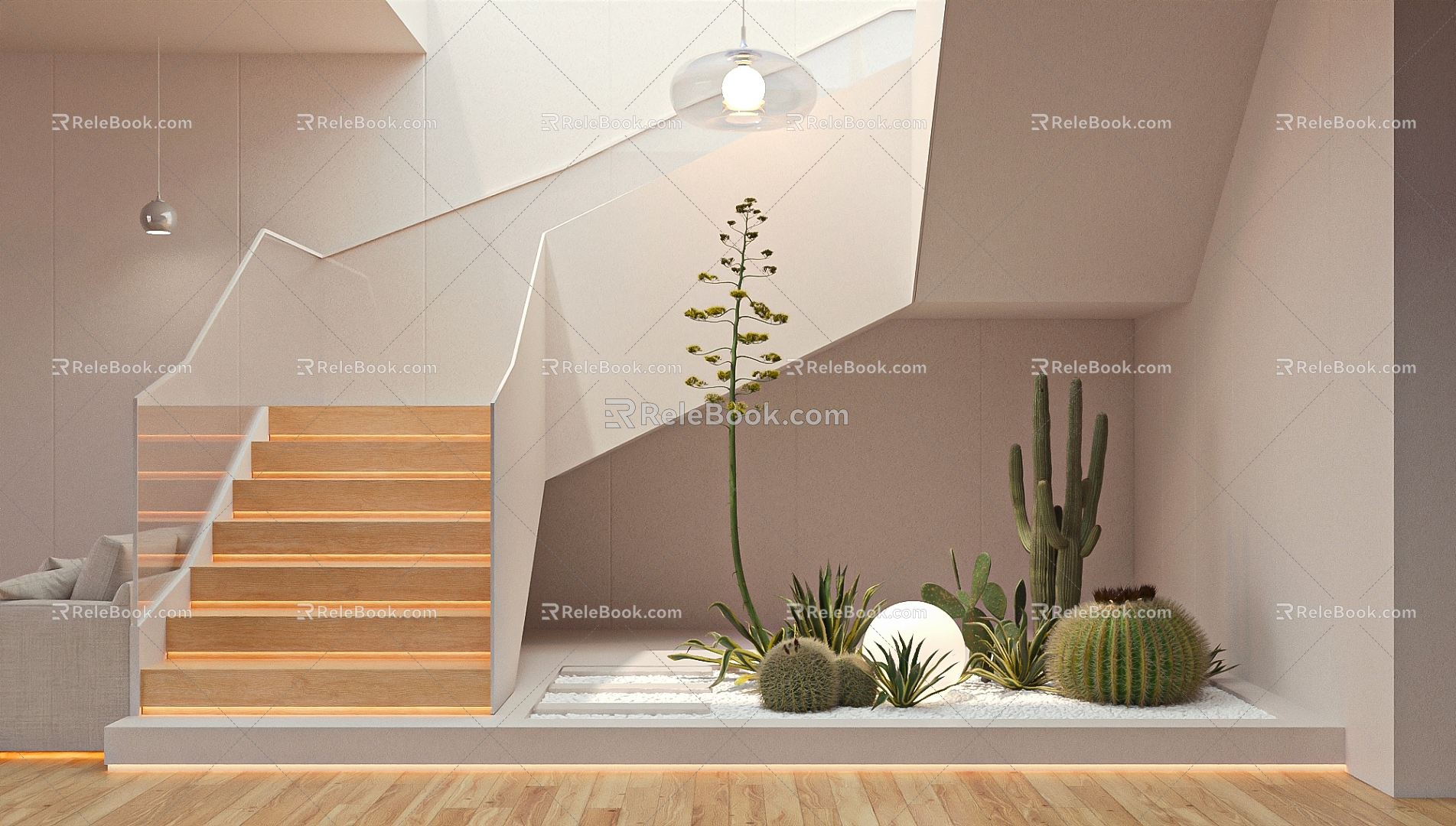 Modern Stairwell Cyber Celebrity Stairwell Landscape 3d model