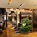 Elegant Banquet Hall Interior With Ornate Ceiling Dining Tables And White Tablecloths