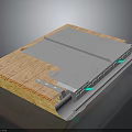 Building Joint Equipment With Wooden Substrate Gray Metal Plates And Green Fasteners