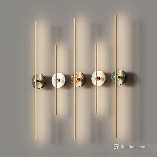 Elegant Modern Luxury Wall Lamps With Slim Metal Stems And Round Glass Shades For Home Decor 3d model 