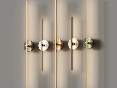 Elegant Modern Luxury Wall Lamps With Slim Metal Stems And Round Glass Shades For Home Decor 3d model
