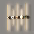 Elegant Modern Luxury Wall Lamps With Slim Metal Stems And Round Glass Shades For Home Decor
