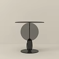Modern Black Side Table With Round Top And Spherical Base Design 3d model