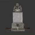 Stone Sculpture Carving With Decorative Pedestal And Detailed Texture On Red Base