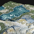 Snowy Mountain Snowscape Alpine Glacier Mountain Lake Mountain Valley Winter Peak Arctic 3d model