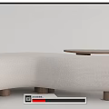 Modern shaped sofa multi-person curved sofa 3d model