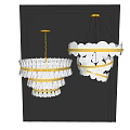 Modern Luxury Crystal Chandelier With Gold Metal Accents And Transparent Layered Design