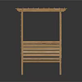 Outdoor Wooden Pergola Bench With Slatted Design And Lattice Sides