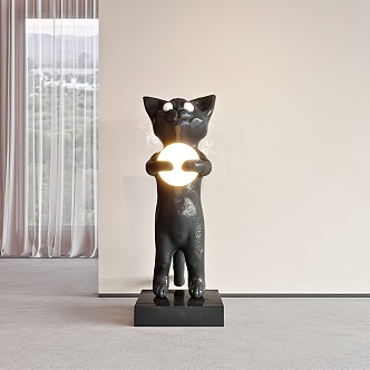 Cat Sculpture SU Model 3d model