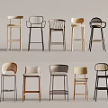 Various Design Bar Stools With Wooden Metal And Wicker Materials And Backrest Styles