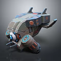 Futuristic Sci Fi Mechanical Vehicle 3D Model With Circular Eyes And Propellers